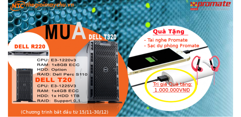 Dell PowerEdge T20 chính hãng gía tốt nhất tại thegioimaychu.vn, mua liền tay nhận ngay qùa tặng.